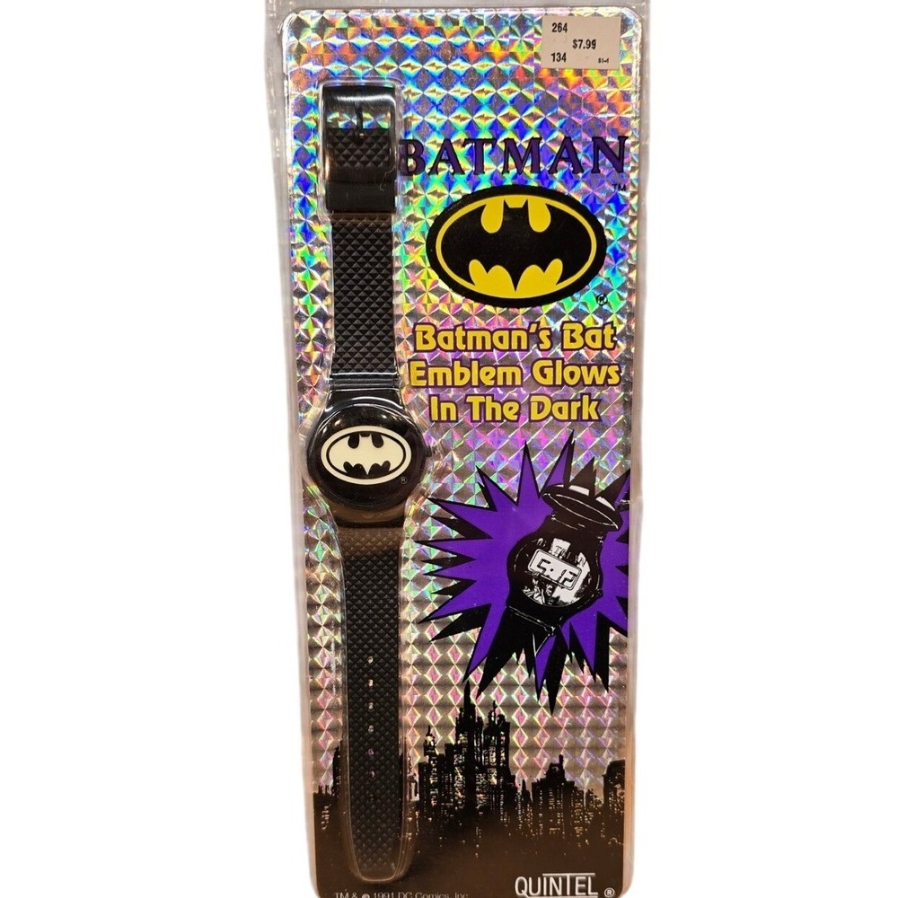 Kids Batman Watch Glows in the Dark Quintel Time Date Calendar Digital Brand New